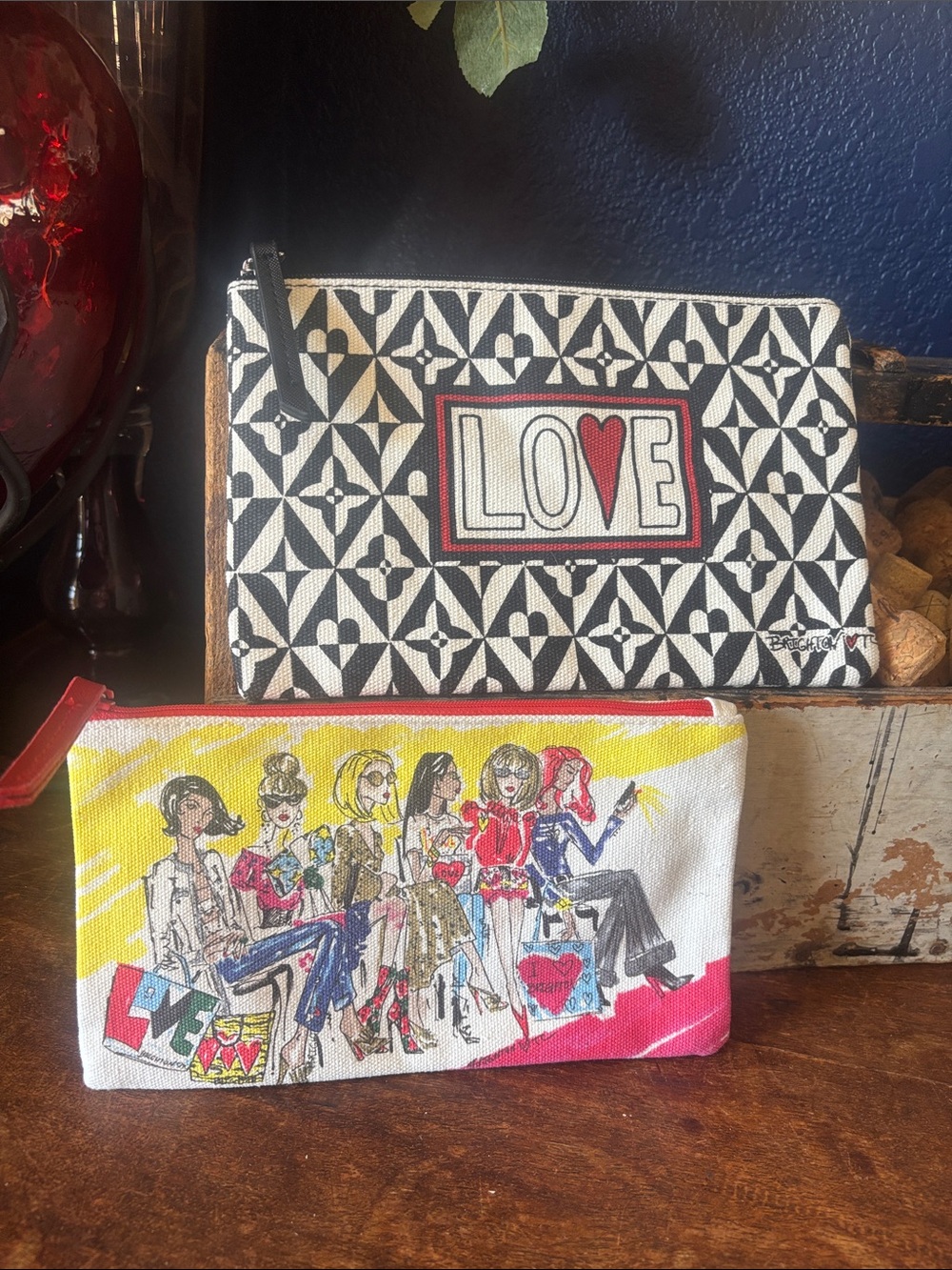 2  Brighton Canvas Fashion Zip Pouches